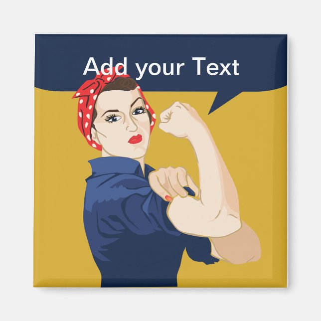 Rosie Riveter Strong Woman Magnet (Framsidan)