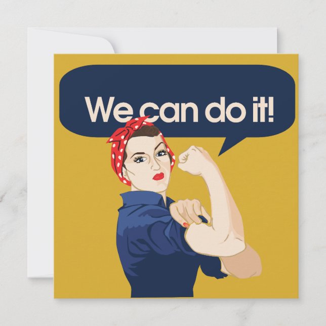 Rosie Riveter, vi kan göra det Inbjudningar (Framsida)