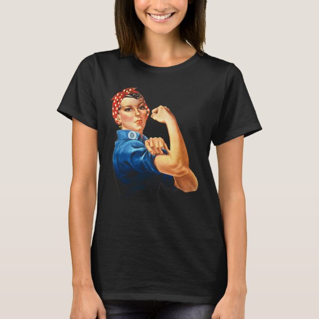 Rosie, Riveter Vintage Feminism T-Shirt (Framsida)