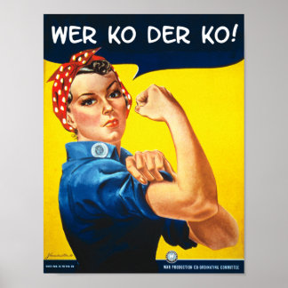 Rosie Riveter Vintage Krig Office Poster