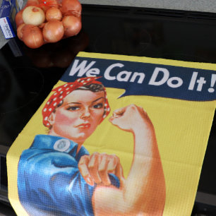 Rosie Riveter Vintage Propaganda Kökshandduk