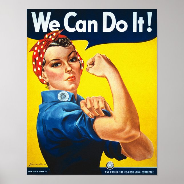 Rosie Riveter Vintage Propaganda Poster (Framsidan)