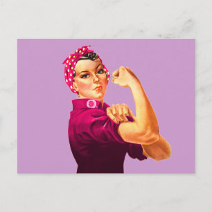 Rosie riveteren - cancerrosa vykort