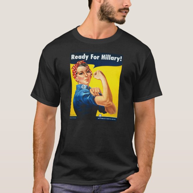 Rosie riveteren för Hillary manar svart T-tröja T-shirt (Framsida)