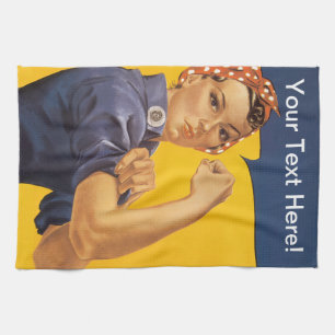 Rosie riveteren kan vi göra den! Din text här Kökshandduk