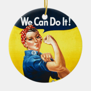 Rosie riveteren - "kan vi göra den! ", julgransprydnad keramik