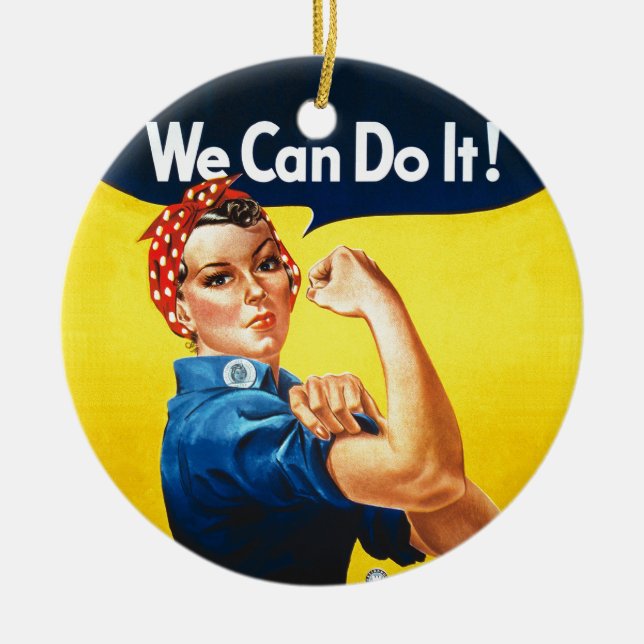 Rosie riveteren - "kan vi göra den! ", julgransprydnad keramik (Framsidan)