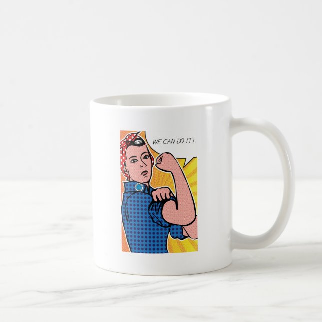 Rosie riveteren kan vi göra den! Popkonst pricker Kaffemugg (Höger)