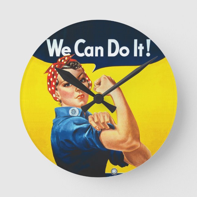 Rosie riveteren - "kan vi göra den! ", rund klocka (Framsida)