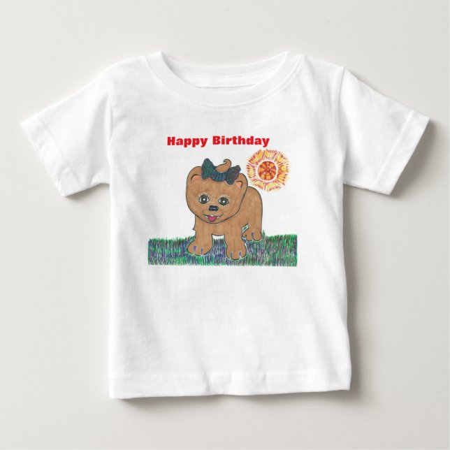 Rosie the Pommern Puppy T Shirt (Framsida)