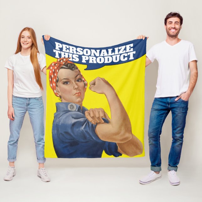 Rosie the Riveter är lätt att anpassa Fleecefilt (På plats)