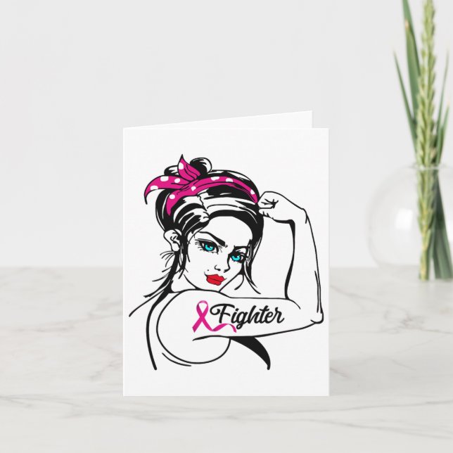 Rosie the Riveter Breast Cancer Awareness Kort (Framsida)