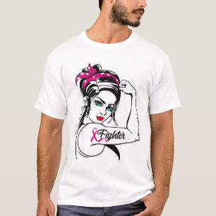 Rosie the Riveter Breast Cancer Awareness T Shirt