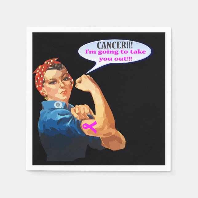 Rosie the Riveter Breast Cancer Charity Design Pappersservett (Framsidan)