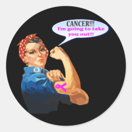 Rosie the Riveter Breast Cancer Charity Design Runt Klistermärke