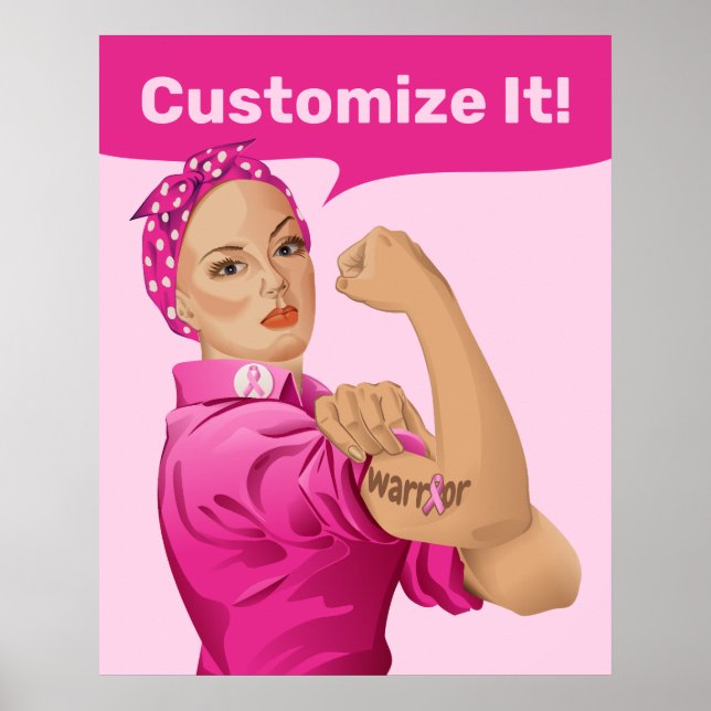 Rosie the Riveter Bröstcancermedvetenhet Poster (Framsidan)