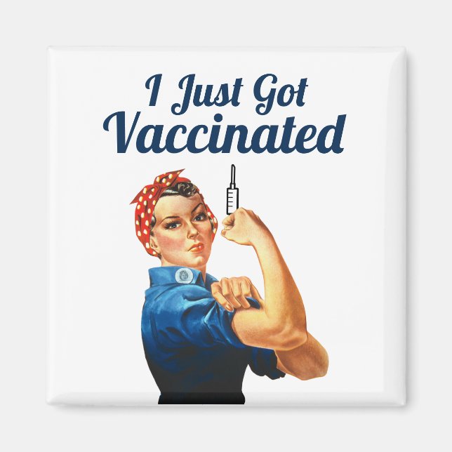 Rosie the Riveter Covid- 19 Vaccine Vaccinerad Magnet (Framsidan)