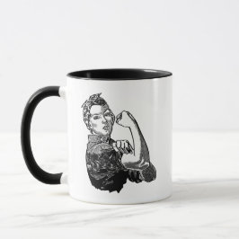 Rosie-the-Riveter Feminist LineArt-grafik Mugg