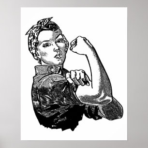 Rosie the Riveter Feminist (Solid-Fill-version) Poster