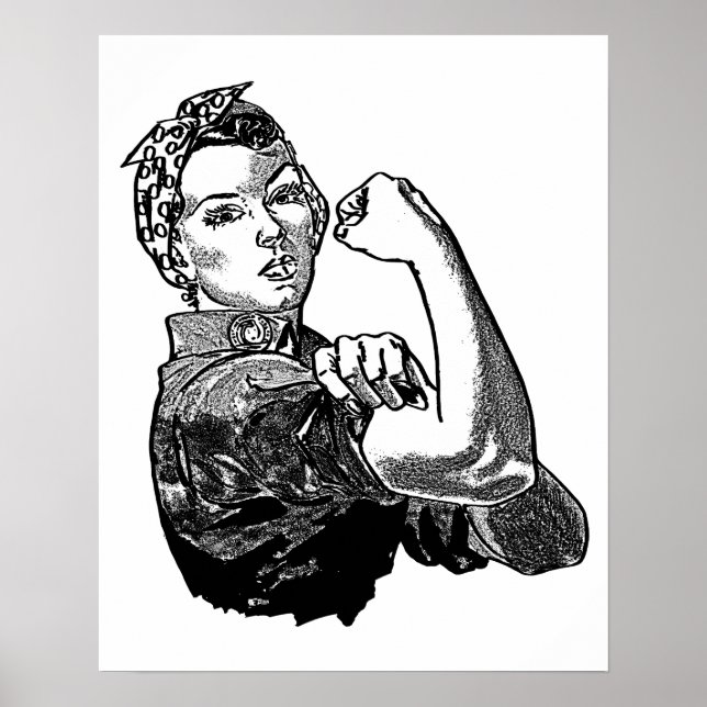 Rosie the Riveter Feminist (Solid-Fill-version) Poster (Framsidan)