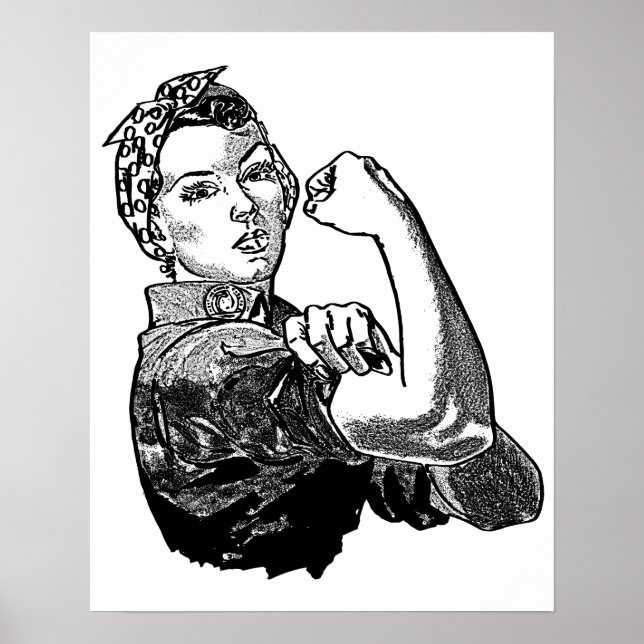 Rosie the Riveter Feminist (Transparent-No-Fill) Poster (Framsidan)