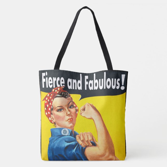 Rosie the Riveter Fierce and Fabulous Trendig Tygkasse (Baksida)
