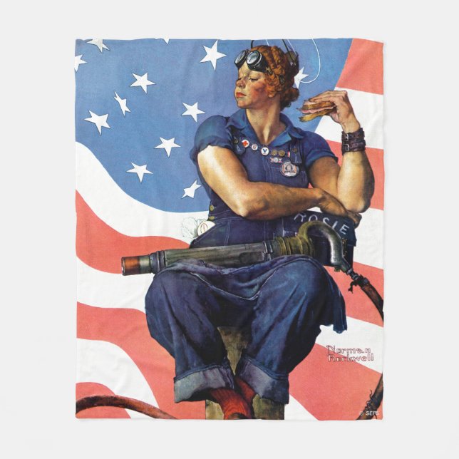"Rosie the Riveter" Fleecefilt (Framsidan)