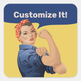 Rosie the Riveter Fyrkantigt Klistermärke