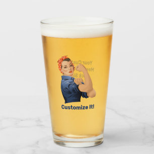 Rosie the Riveter Glass Glaskopp