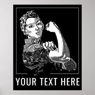 Rosie-The-Riveter Grafisk Linje Konst Anpassningsb Poster