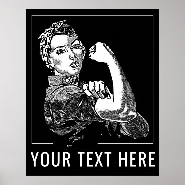 Rosie-The-Riveter Grafisk Linje Konst Anpassningsb Poster (Framsidan)
