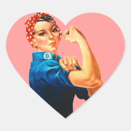 Rosie the Riveter Hjärtformat Klistermärke
