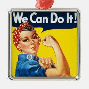 Rosie the Riveter (Iconic Poster) (Vi kan göra det Julgransprydnad Metall