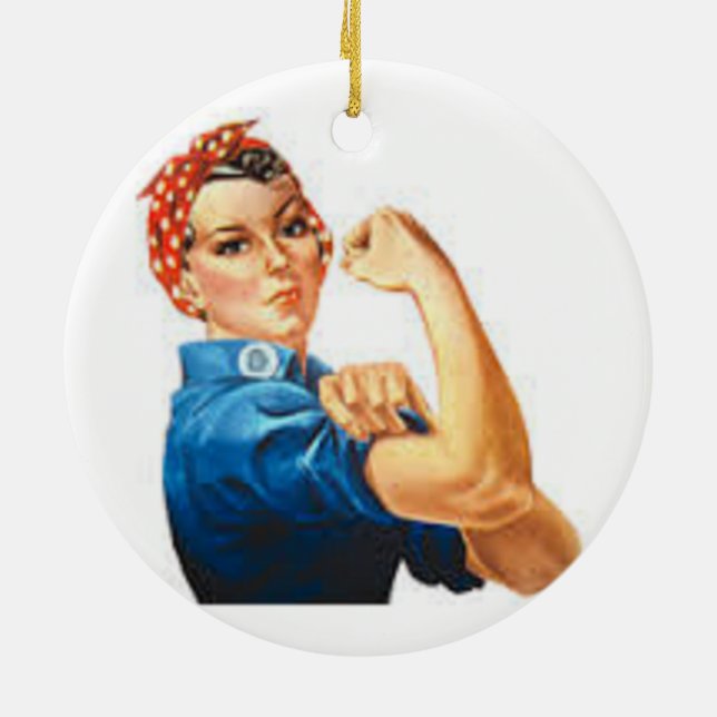 Rosie the Riveter Julgransprydnad Keramik (Baksidan)