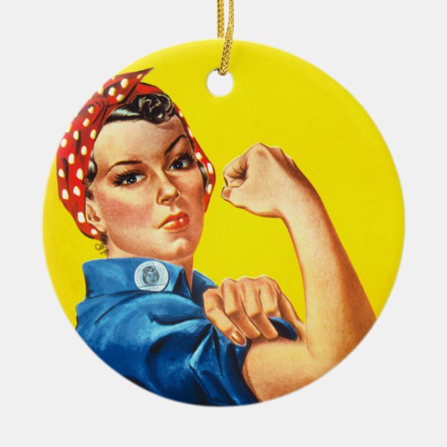 Rosie the Riveter Julgransprydnad Keramik (Framsidan)