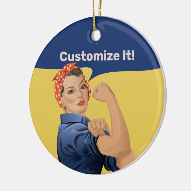 Rosie the Riveter Julgransprydnad Keramik (Vänster)