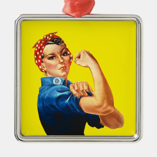 Rosie the Riveter Julgransprydnad Metall (Framsidan)