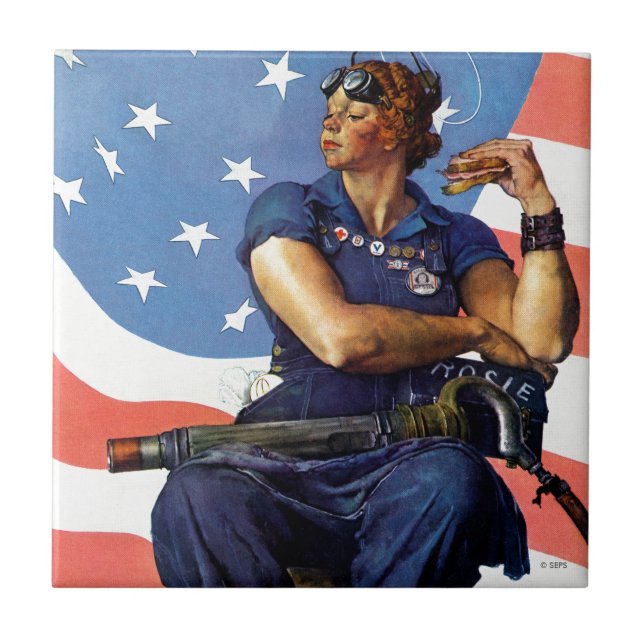 "Rosie the Riveter" Kakelplatta (Framsidan)