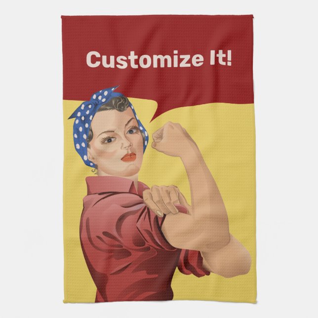 Rosie the Riveter Kitchen Towel Kökshandduk (Vertikal)
