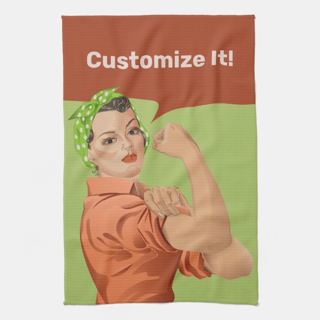 Rosie the Riveter Kitchen Towel Kökshandduk (Vertikal)