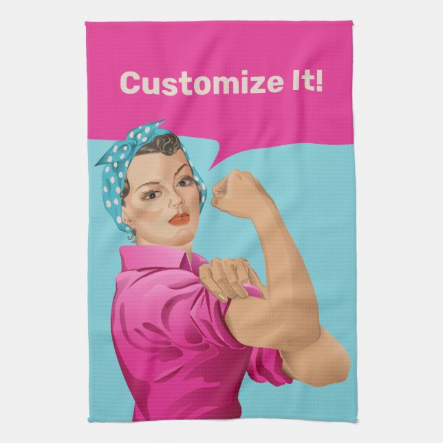Rosie the Riveter Kitchen Towel Kökshandduk (Vertikal)