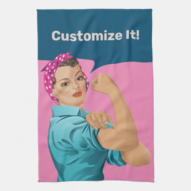 Rosie the Riveter Kitchen Towel Kökshandduk (Vertikal)