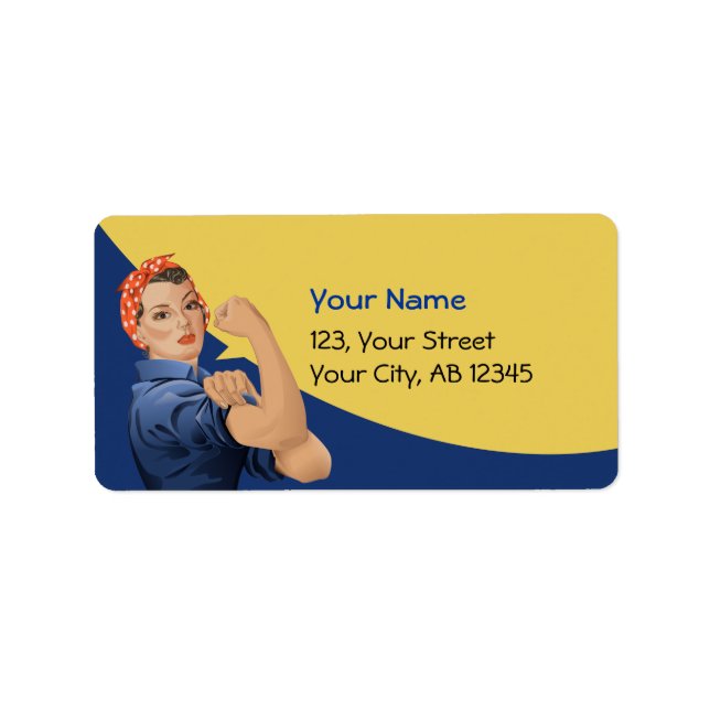 Rosie the Riveter Label Adressetikett (Framsidan)