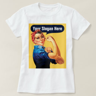 Rosie The Riveter - Lägg Till Din Egen Anpassad Sl T Shirt
