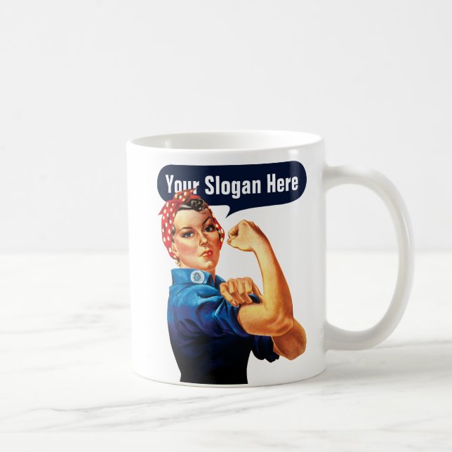 Rosie The Riveter - Lägg till din egen anpassade s Kaffemugg (Höger)