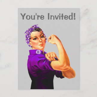 Rosie The Riveter - Lila Inbjudan Vykort
