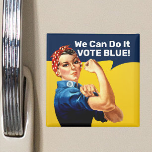 Rosie the Riveter Magnet Kvadratisk