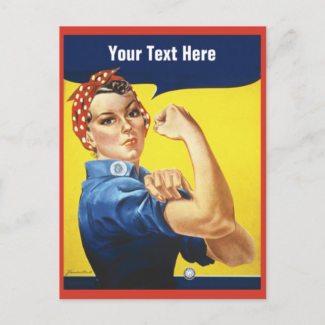 Rosie the Riveter med din anpassningsbar text Vykort (Framsida)