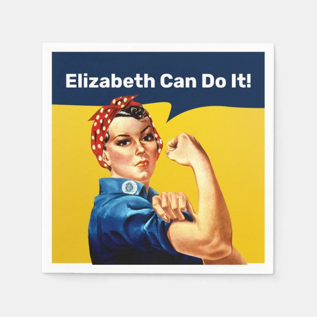 Rosie the Riveter | Napkin | Anpassa Pappersservett (Framsidan)