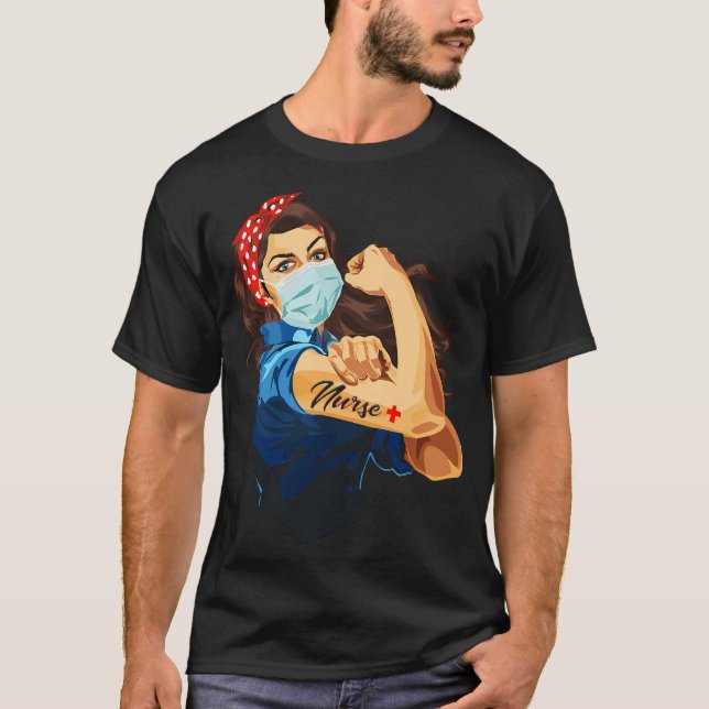 Rosie the Riveter - Nurse T Shirt (Framsida)
